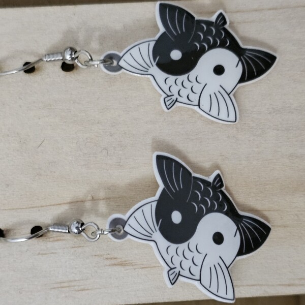 Earrings Ying Yang Koi