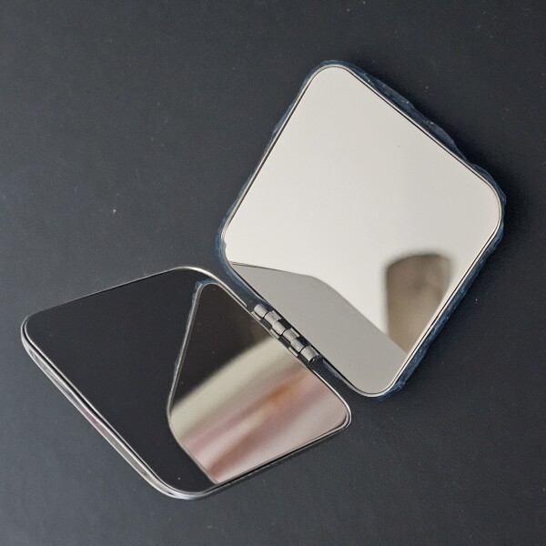 Stainless Steel Compact Makeup Mirror Square
