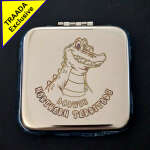 Stainless Steel Compact Makeup Mirror Square
