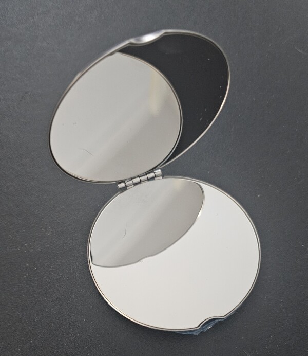 Stainless Steel Compact Makeup Mirror Round